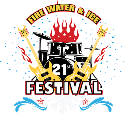 Fire Water and Ice Festival Logo, specifically for the 21st Anniversary of the Fitness Center